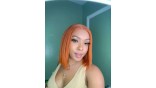 Uglam T Part Lace Orange Ginger Color Straight Bob Wig