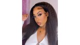 U Part Kinky Straight Human Hair Wig