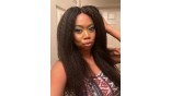 Uglam Transparent Lace Front Kinky Straight Wig 200% Density