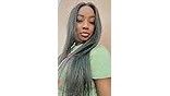 Uglam  2X6 Deep part Transparent lace Closure Straight Wig 200%